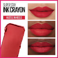 Thumbnail for Maybelline Super Stay Ink Crayon Lipstick Makeup, Precision Tip Matte Lip Crayon with Built-in Sharpener, Longwear Up To 8Hrs, Hustle In Heels, Apple Red, 1 Count