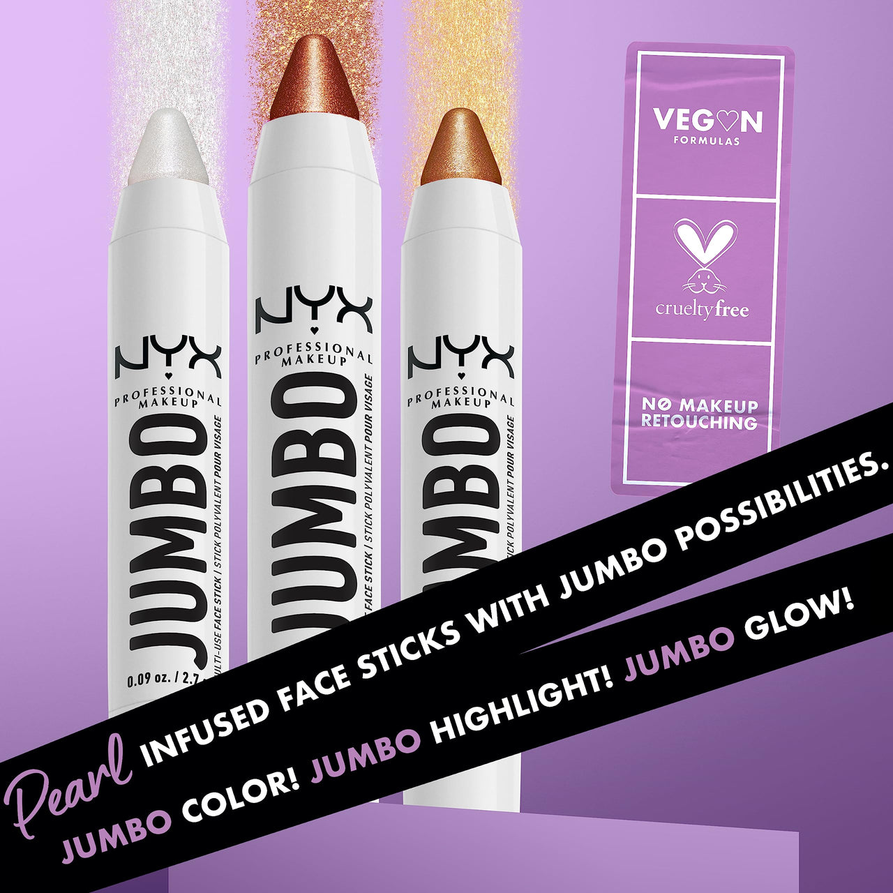 NYX PROFESSIONAL MAKEUP, Jumbo Multi-Use Face Highlighter Stick - Flan