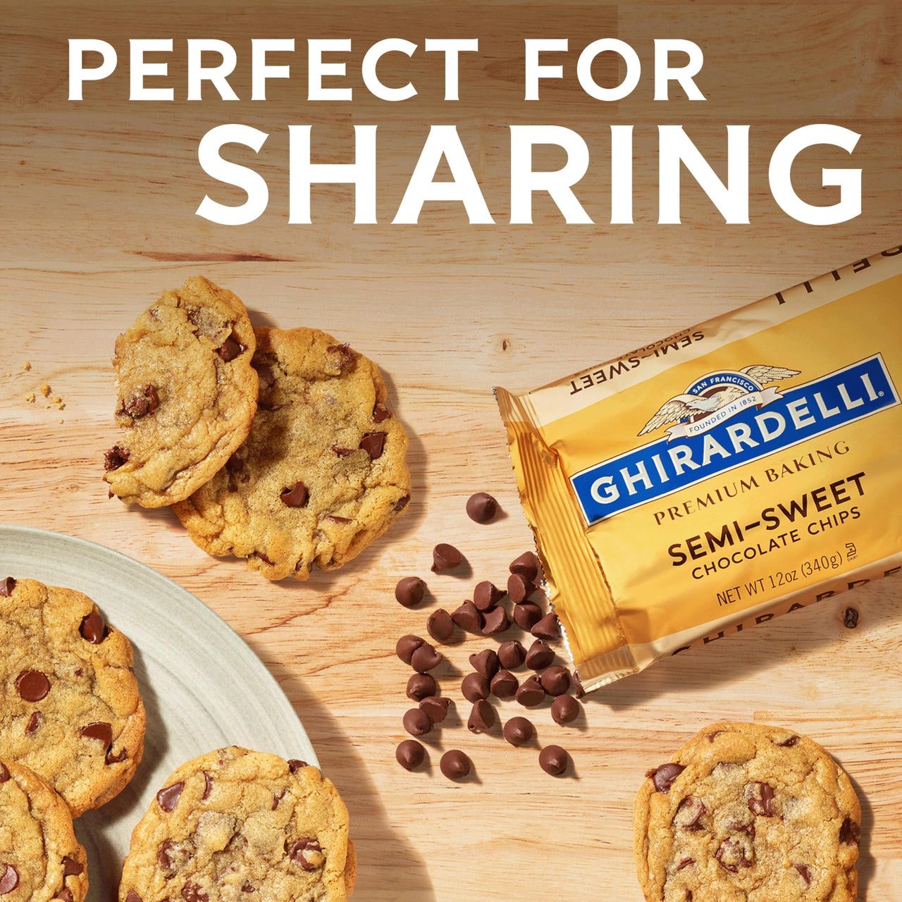 GHIRARDELLI Semi-Sweet Chocolate Premium Baking Chips Chocolate Chips for Baking, 24 OZ Bag