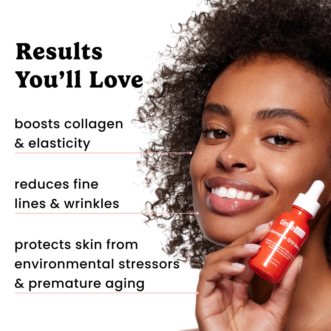Timeless Skin Care Coenzyme Q10 Serum - Skin Care Serum for Smoothing - Fragrance-Free - Coenzyme Q10 - with Hyaluronic Acid - 1 oz (Pack of 2)
