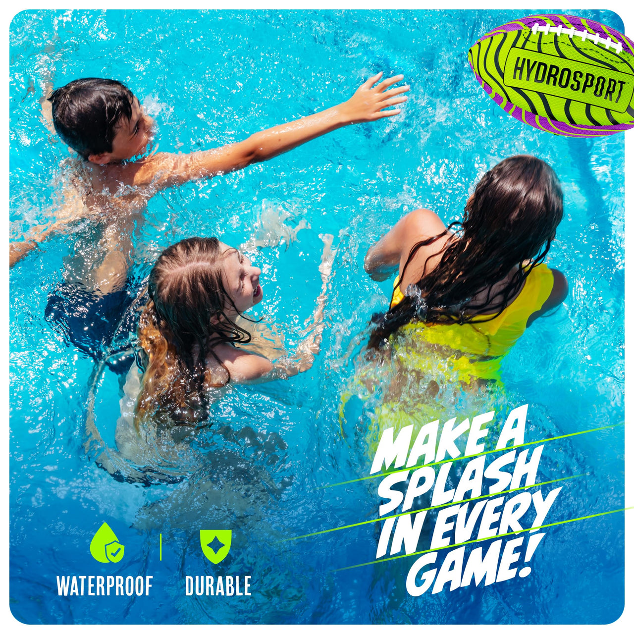 Water Football for Pool, Beach, Lake - Waterproof Pools Toys for Kids Ages 8-12 - Boys Gift - Swimming Balls Sports - Family Games - Teens Boys & Adults Fun - Outdoor Accessories - Birthday Gifts