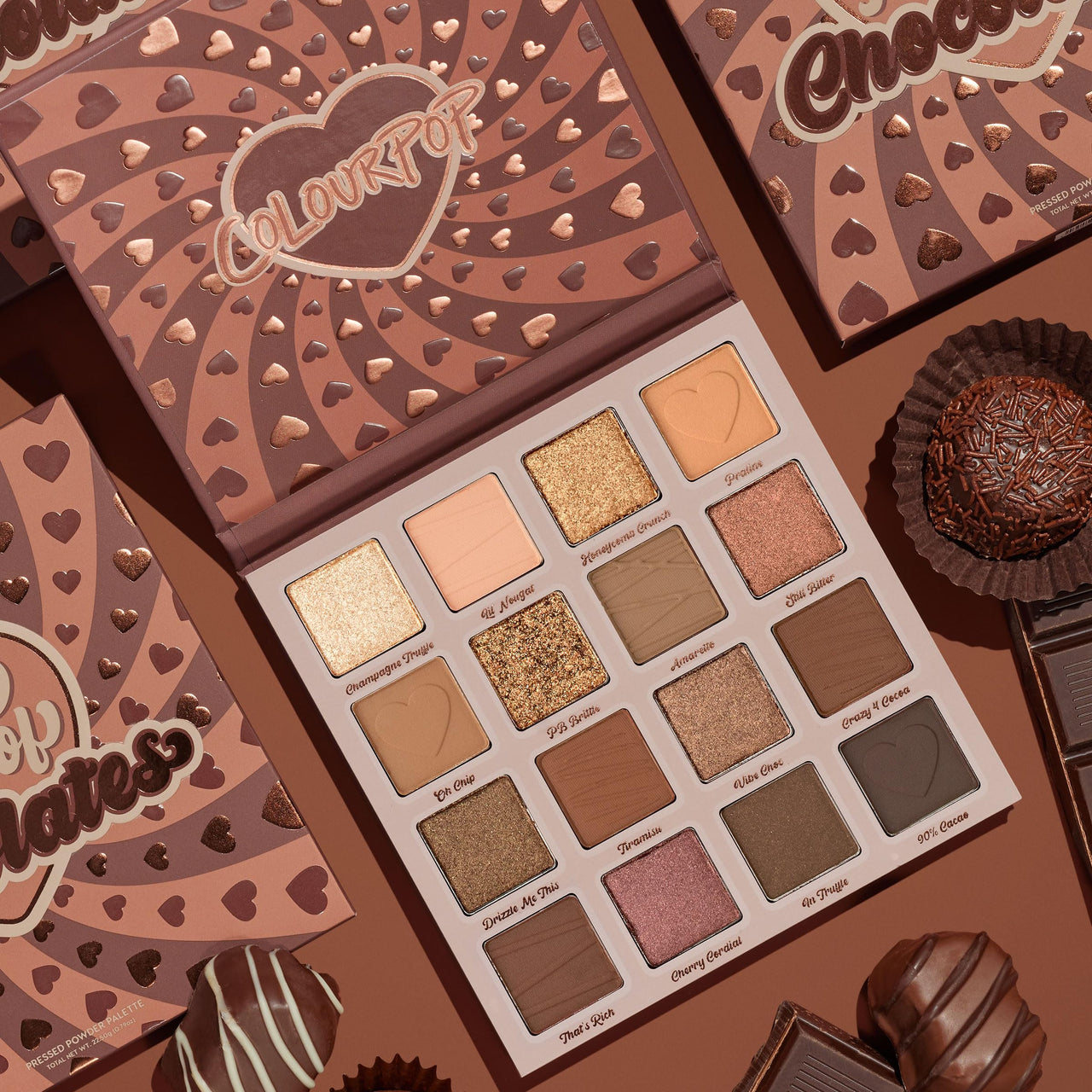ColourPop Shadow Palette - Brown, Gold & Neutral Palette with Metallic and Matte Finishes - High-Pigment Makeup with a Long- Not a Box of Chocolates (0.79 oz)