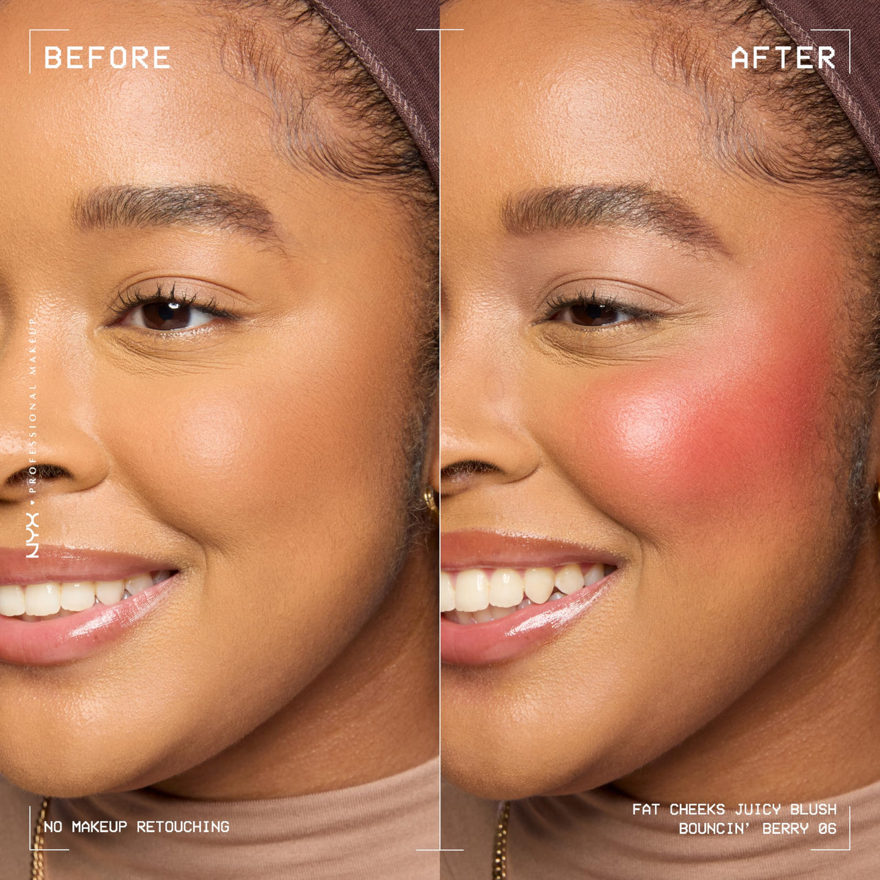 NYX PROFESSIONAL MAKEUP Fat Cheeks Liquid Blush, Buildable, Dewy Blush with Long-Lasting 12HR Wear - Bouncin Berry (Bright Watermelon)