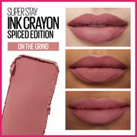 Thumbnail for Maybelline Super Stay Ink Crayon Lipstick Makeup, Precision Tip Matte Lip Crayon with Built-in Sharpener, Longwear Up To 8Hrs, On The Grind, Purple Mauve Pink, 1 Count
