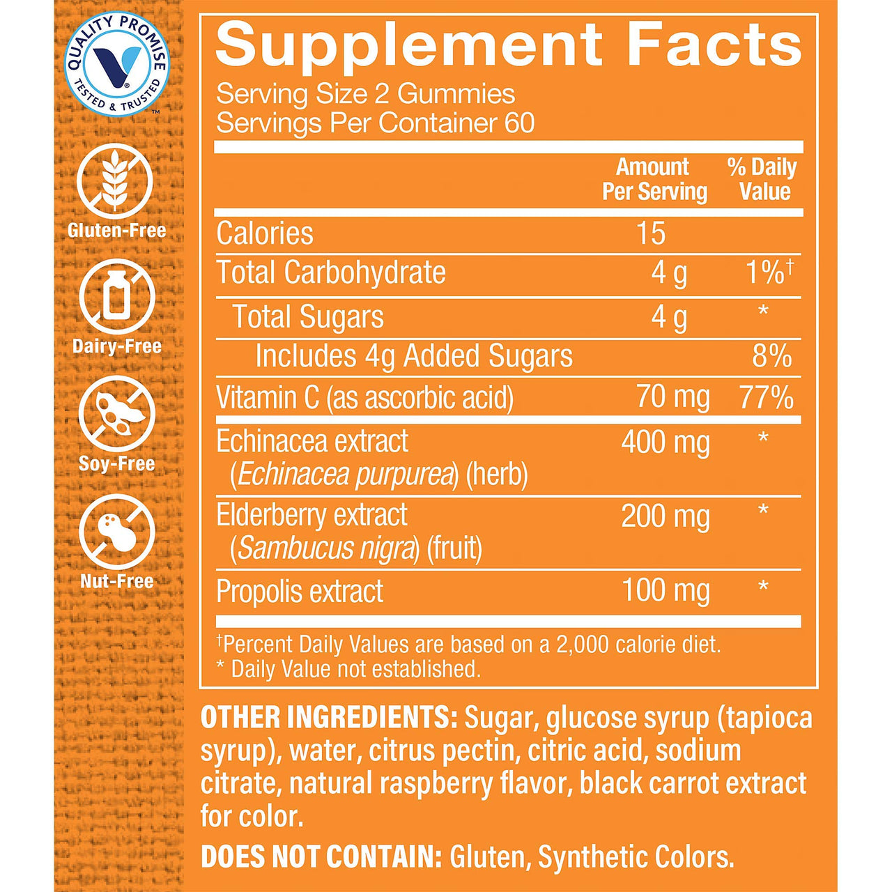 Children's Elderberry Gummies with Echinacea & Propolis - Immune Support - Raspberry (120 Gummies)