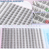 Thumbnail for Natural Lash Extension Kit 168Pcs Lash Clusters Kit Wispy Eyelash Extensions 9-12MM Individual Lashes Extensions with Bond and Seal Lash Glue and Eyelash Extension Tweezers DIY at Home by TNFVLONEINS
