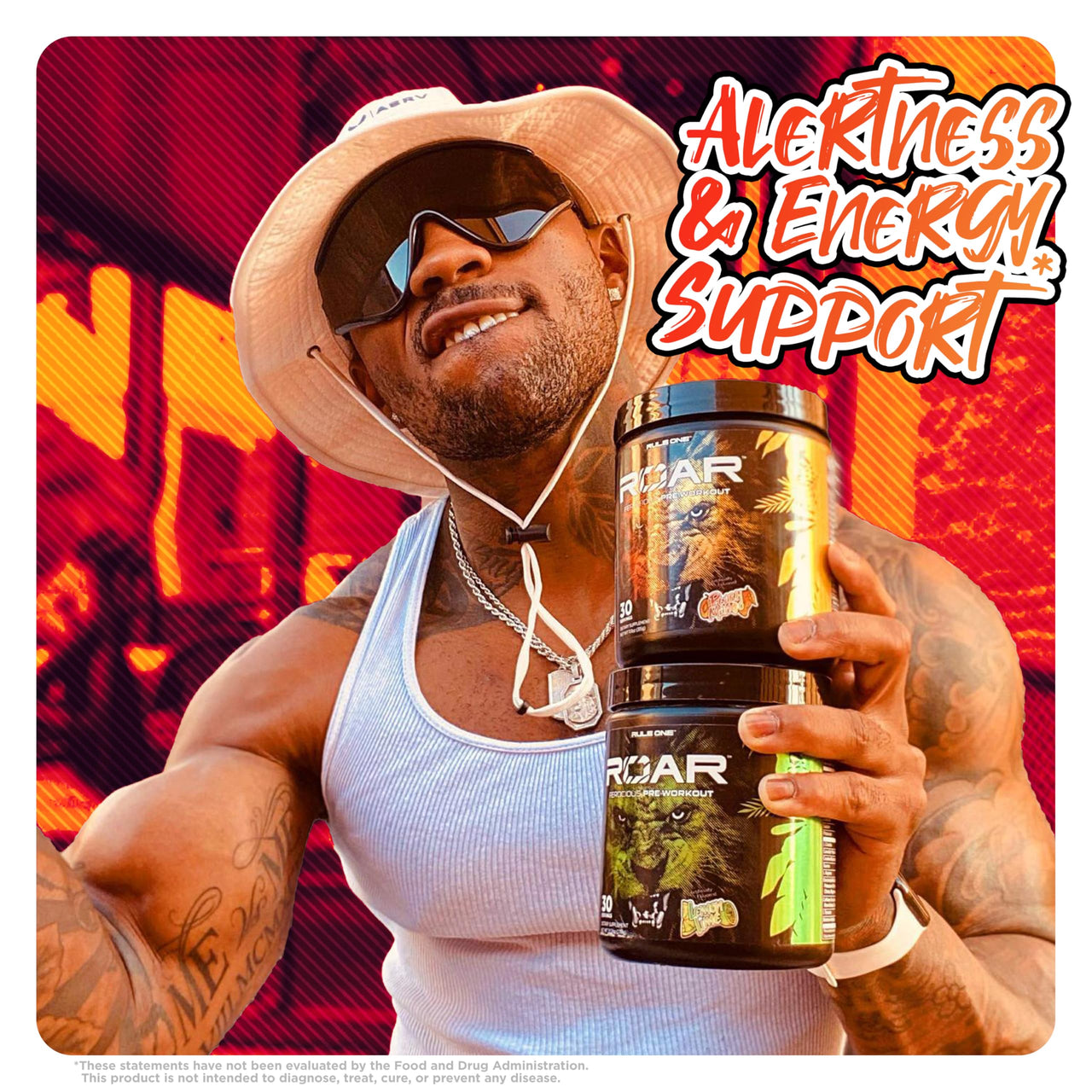 Rule 1 Proteins R1 Roar - Pre-Workout Powder with Creatine, Beta-Alanine, Citrulline, Electrolytes & Caffeine (30 Servings, Fruit Punch)