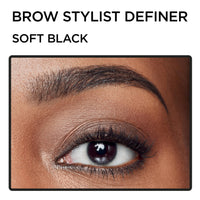 Thumbnail for L'Oreal Paris Makeup Brow Definer Waterproof Eyebrow Pencil, Ultra-Fine Mechanical Pencil, Draws Tiny Brow Hairs and Fills in Sparse Areas and Gaps, Soft Black, 0.003 Ounce (Pack of 1)