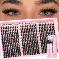 Thumbnail for Goddvenus Manga Lash Clusters Kit Natural 300 Pcs Cluster Eyelash Extensions Kit Wispy Fairy Fluffy Eyelash Clusters Anime Cosplay Individual Lash Extensions Kit CC Curve 10-16mm