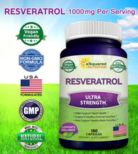 Thumbnail for 100% Natural Resveratrol - 1000mg Per Serving Max Strength (180 Capsules) Antioxidant Supplement, Trans-Resveratrol Pills for Heart Health & Pure, Polyphenols