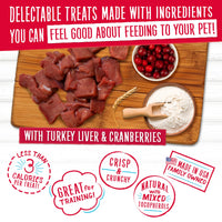 Thumbnail for Charlee Bear Original Crunch Dog Treats, Turkey Liver and Cranberries, 16 Ounce Resealable Bag, Low Calorie Training Treats for Dogs, Limited Ingredient, Healthy, Crunchy Dog Snacks, Made in USA