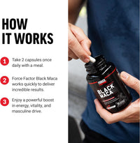 Thumbnail for Force Factor Black Maca Root 1000mg Capsules for Men with Black Pepper Extract