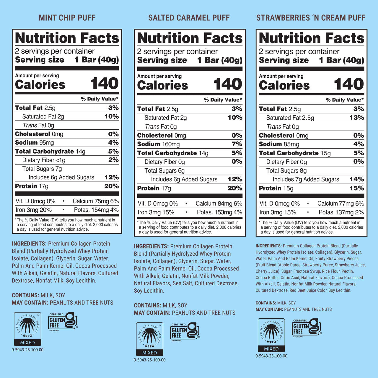 Built Bar, Puff Protein Bars, Variety Pack, Collagen, On-the-go Snacks, Breakfast Bar, Mixed Sampler, 12 Pack