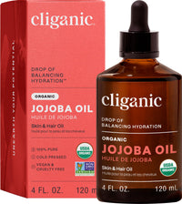 Thumbnail for Cliganic Organic Jojoba Oil, 100% Pure (4oz) | Moisturizing for Face, Hair, Skin & Nails | Natural Cold Pressed Hexane Free | Base Carrier Oil