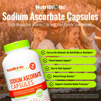 Thumbnail for NutriBiotic - Sodium Ascorbate Buffered Vitamin C Capsules, 250 Ct | Vegan, Non-Acidic & Easier on Digestion Than Ascorbic Acid | Essential Immune Support & Antioxidant Supplement | Gluten & GMO Free
