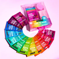 Thumbnail for Freeman Facial Love To Mask Variety Pack: Oil Absorbing Clay, Detoxifying Charcoal, Clearing Peel Off, Hydrating Gel Cream, Exfoliating Scrub (14 Piece Kit with Bonus Buffer and Headband)