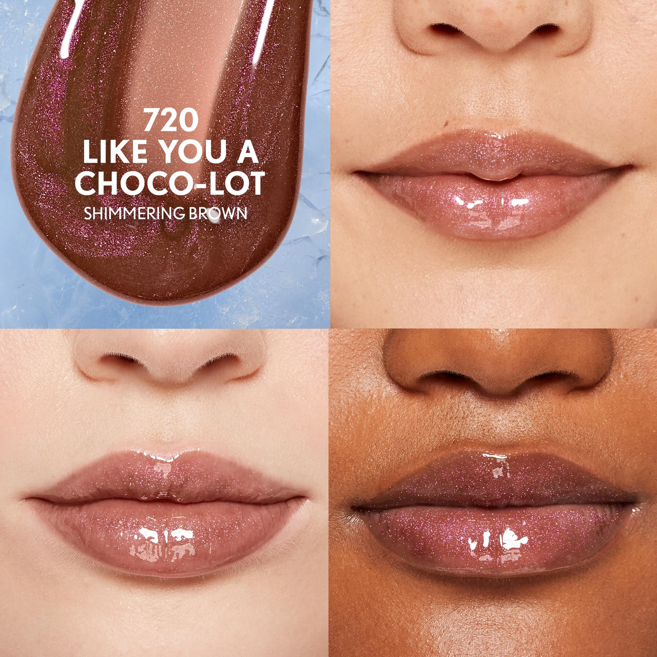 Covergirl Clean Fresh Yummy Plumper Lip Gloss, 720 Like You A Choco-Lot, Shiny, Vegan Formula, Easy to Apply, Minty Flavor, 0.33oz