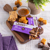 Thumbnail for Quest Nutrition Caramel Chocolate Chunk Protein Bar, 20g Protein, 1g Sugar, 4g Net Carbs, Gluten Free, Keto Friendly, 12 Count