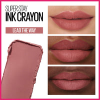 Thumbnail for Maybelline Super Stay Ink Crayon Lipstick Makeup, Precision Tip Matte Lip Crayon with Built-in Sharpener, Longwear Up To 8Hrs, Lead The Way, Pink Beige, 1 Count