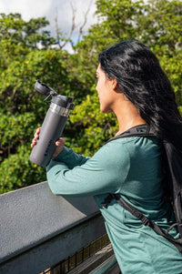 Thumbnail for Stanley Quick Flip GO Water Bottle 24 oz | Push Button Lid | Leakproof and Packable for Travel and Sports | Insulated Stainless Steel | BPA-Free | Charcoal