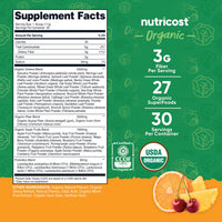Thumbnail for Nutricost Organic Super Greens Powder (30 Servings) Orange Sunrise Flavor - Superfood Supplement Drink Mix