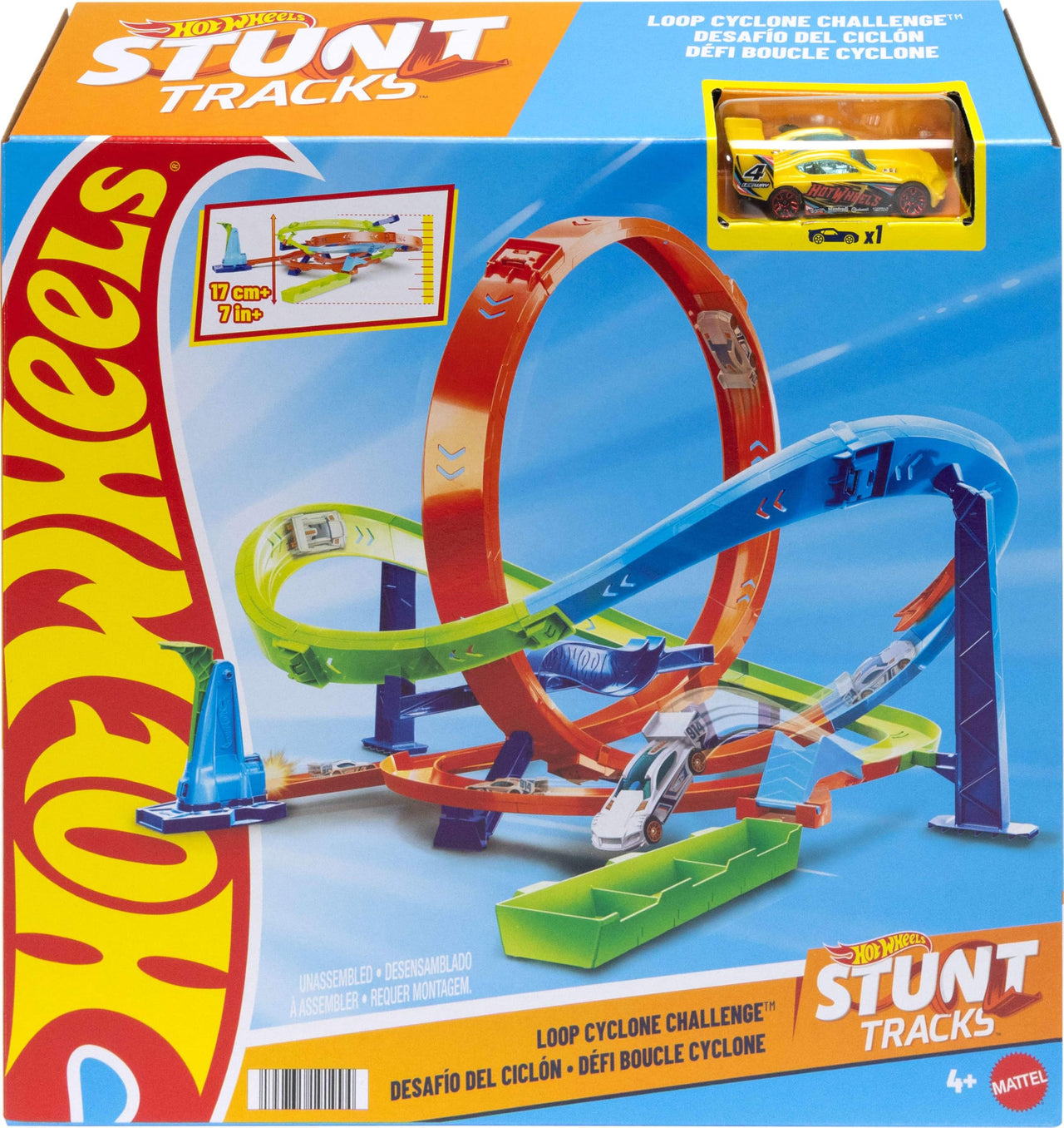 Hot Wheels Action Loop Cyclone Challenge Track Set & Toy Car