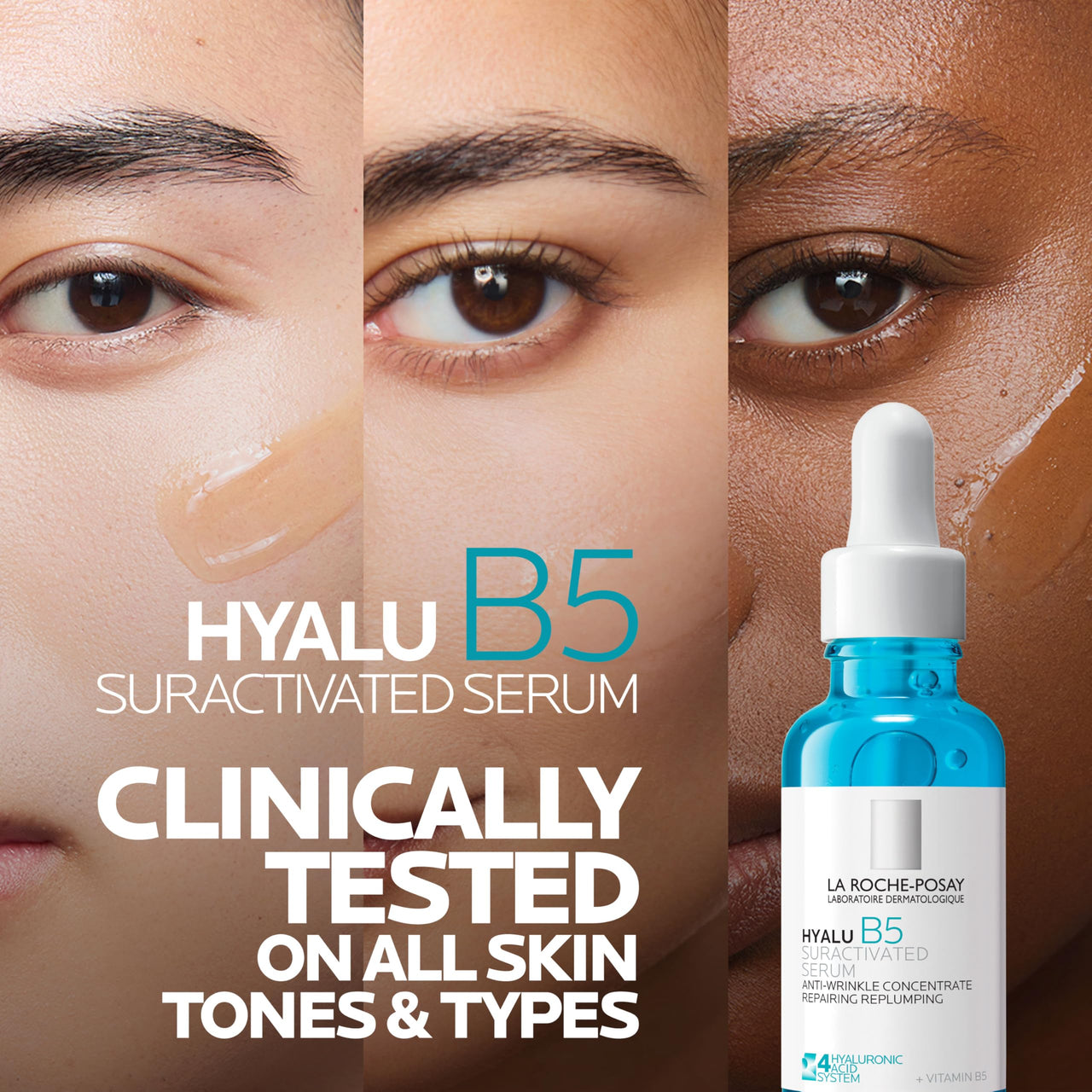La Roche-Posay Hyalu B5 Suractivated Hyaluronic Acid Serum for Face, Vitamin B5 + Hyaluronic Acid + Glycerin, Hydrating Serum Visibly Plumps Skin, Sensitive Skin Safe, Anti Aging, Oil-Free