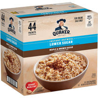 Thumbnail for Quaker Instant Oatmeal Lower Sugar, Maple & Brown Sugar, 1.19 Oz, Pack of 44