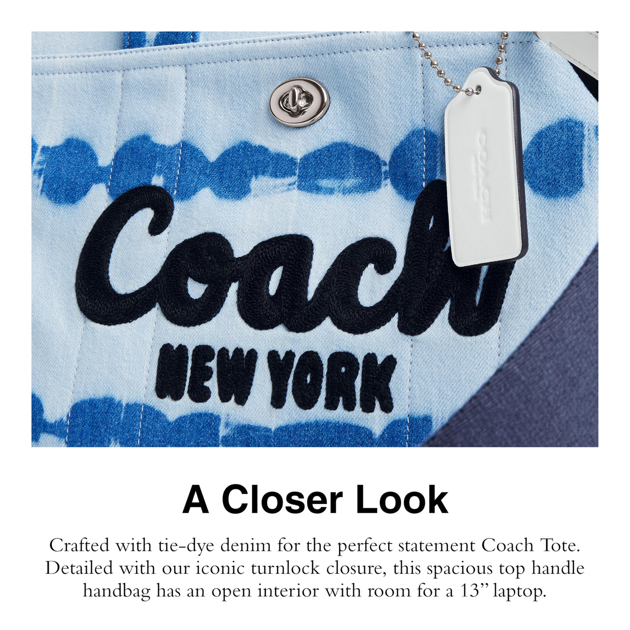 Denim Tie Dye Cargo Tote