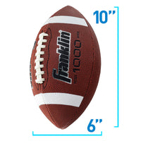 Thumbnail for Franklin Sports Youth Football - 1000 Junior Kids Football - Synthetic Leather Youth Junior Ball for Kids - Outdoor All-Weather Construction - Extra Grip - 1 Pack - Brown + White
