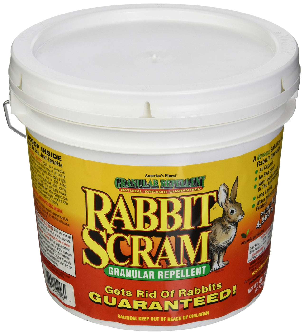 Enviro Pro 11006 Rabbit Scram Repellent Granular White Pail, 5.75 Pounds