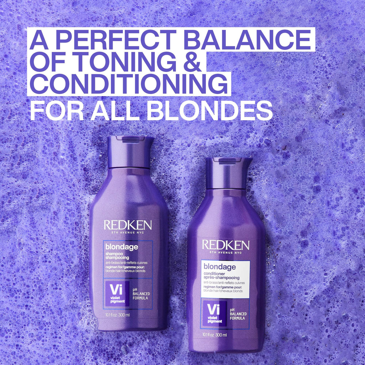 Redken Blondage Color Depositing Purple Conditioner | For Blonde Hair | Neutralizes Brass & Moisturizes Hair | With Pure Violet Pigments | Tones Hair for Cool and Ash Blonde Colors