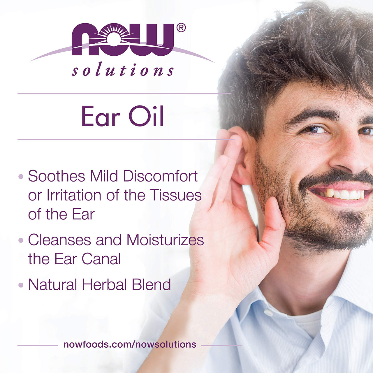 NOW Foods Solutions, Ear Oil, Soothing Herbal Blend, Great on Mild Discomfort or Irritation, 1-Ounce