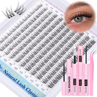 Thumbnail for Natural Lash Clusters Kit DIY Lash Extension Kit Wispy Eyelash Extension Kit C-curly Individual Lashes Kit 9-12MM Short Eyelash Clusters with Lash Remover by Newcally