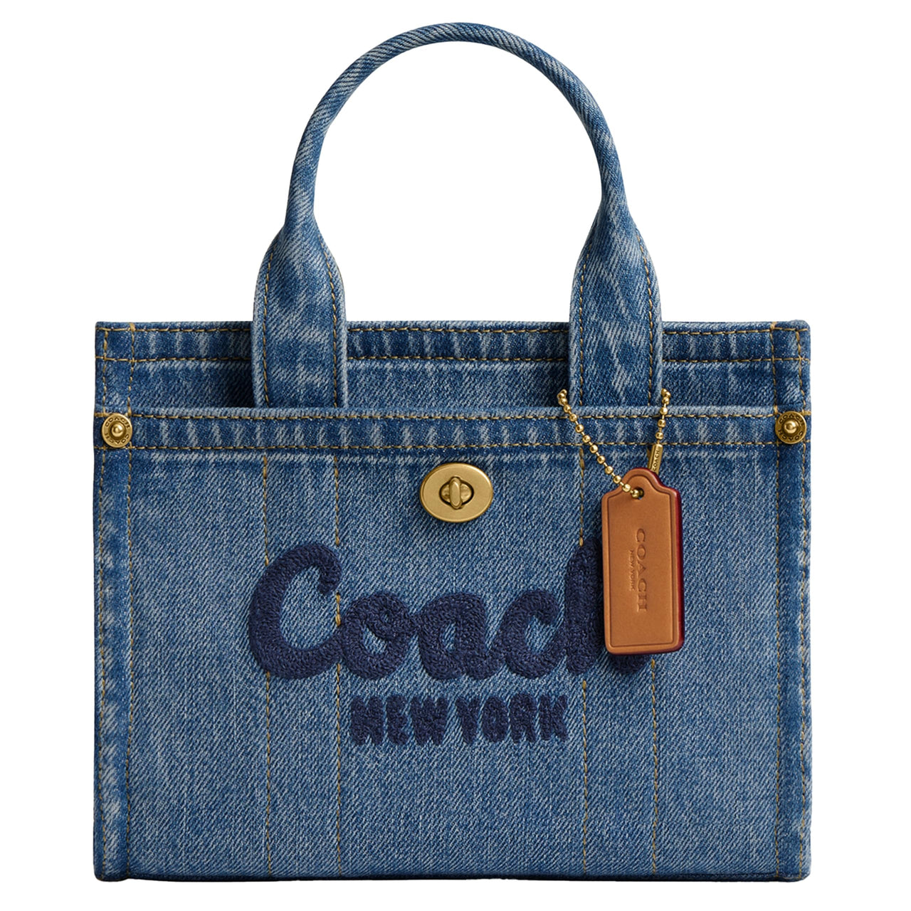 COACH Womens Cargo Tote Bag 20, Indigo, OS
