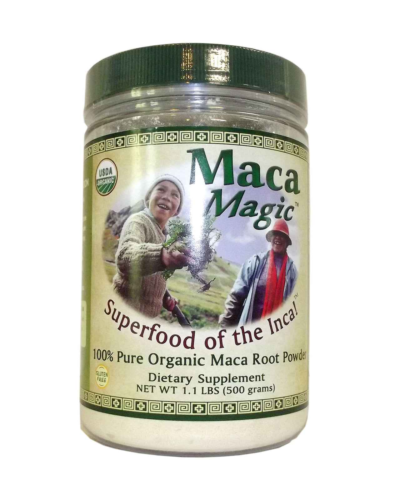 Maca Magic 100 Percent Pure USDA Organic Maca Root Powder in Wide Mouth Jar (1.1 LBS)