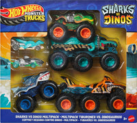Thumbnail for Hot Wheels Toy Cars & Monster Trucks, Sharks vs. Dinos Multipack with 8 Total Vehicles, Including Big Rigs, 1:64 Scale Monster Trucks & 1:64 Scale Hot Wheels Vehicles