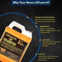 Thumbnail for E3 Argan Oil Shampoo - Luxurious Pet Grooming Solution for Nourished & Rejuvenated Coat - Enriched with Hydrating Argan Oil for Lustrous Shine - Ideal for Horses - Deep Conditioning (1 gal), Brown