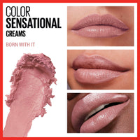 Thumbnail for Maybelline Color Sensational Lipstick, Lip Makeup, Cream Finish, Hydrating Lipstick, Born With It, Nude Pink ,1 Count