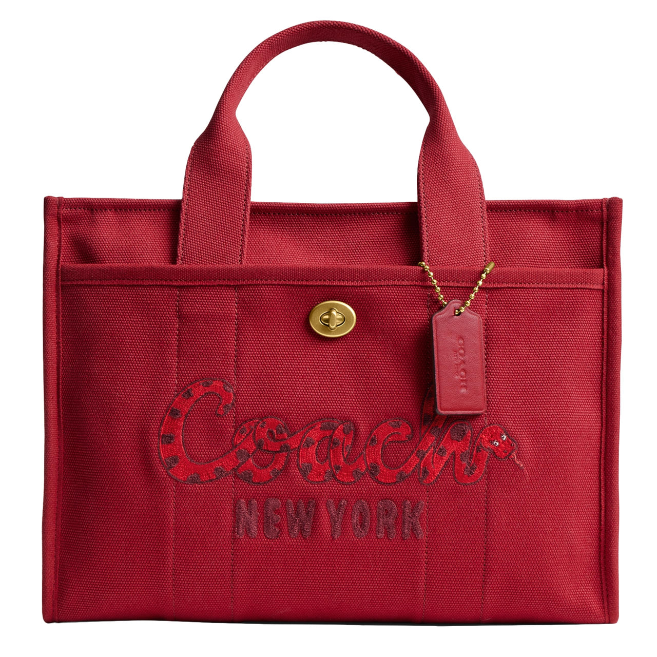 COACH New Year Snake Script Cargo Tote