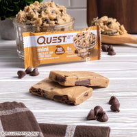 Thumbnail for Quest Nutrition Mini Chocolate Chip Cookie Dough Protein Bars, 8g Protein, 1g Sugar, 2g Net Carbs, Gluten Free, 14 Count