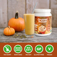 Thumbnail for Orgain Organic Vegan Protein Powder, Pumpkin Spice - 21g of Plant Based Protein, Non Dairy, Gluten Free, 1g of Sugar, Soy Free, Kosher, Non-GMO, 1.02 Lb (Packaging May Vary)
