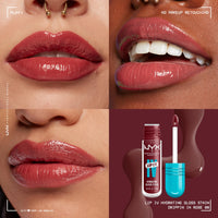 Thumbnail for NYX PROFESSIONAL MAKEUP Lip IV Hydrating Glossy Lip Stain with 12HR Hydration - Drippin In Rose (Pink)