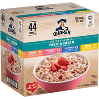 Thumbnail for Quaker Instant Oatmeal Fruit & Cream Variety Pack, Single Serve Packets, (44 Pack)