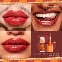 Thumbnail for NYX PROFESSIONAL MAKEUP Duck Plump High Pigment Plumping Lip Gloss with Spicy Ginger, Vegan Lip Makeup - Brick Of Time (Rich Terracotta)