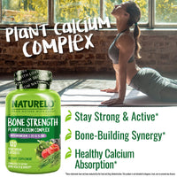 Thumbnail for NATURELO Calcium Supplement - with Vitamin C, Vitamin D3, K2, and Calcium Magnesium Zinc for Bone Strength with Calcium 600mg - Plant-Based, 120 Vegetarian Capsules, Non-GMO, Soy & Gluten-Free