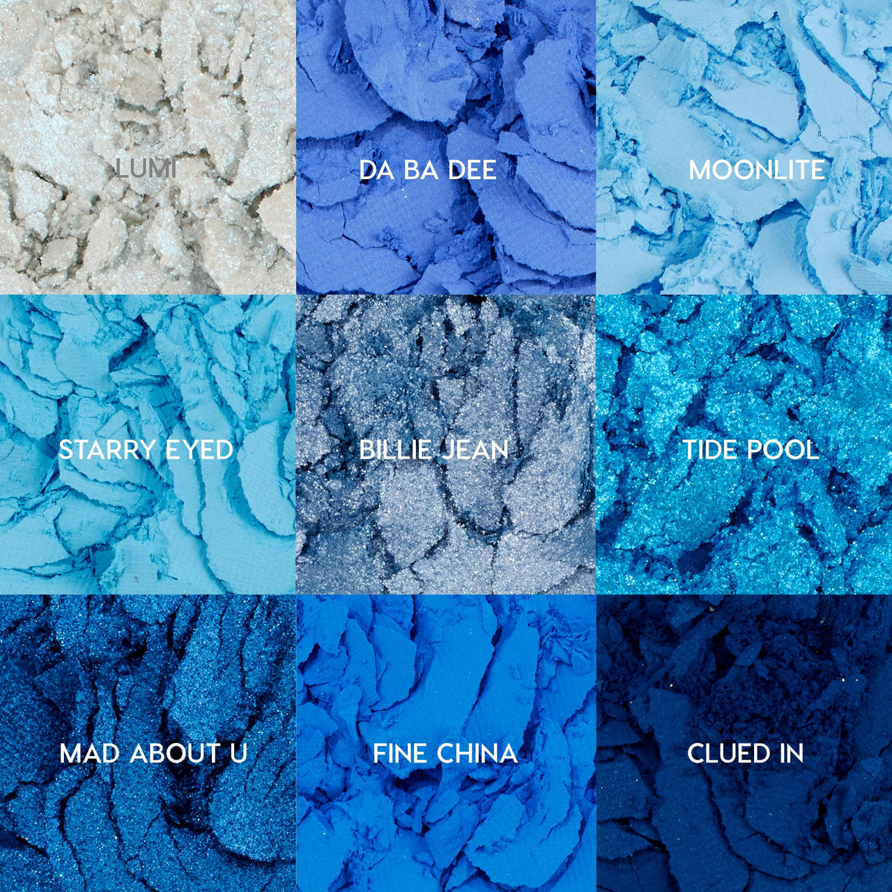 ColourPop Blue Moon Eyeshadow Palette - Monochromatic Blue Shadow Palette with Matte, Metallic and Duochrome Finishes - High-Pigment Eye Makeup with a Long-Wearing Formula (0.3 oz)