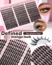 Thumbnail for Goddvenus Manga Lash Clusters Kit Natural 300 Pcs Cluster Eyelash Extensions Kit Wispy Fairy Fluffy Eyelash Clusters Anime Cosplay Individual Lash Extensions Kit CC Curve 10-16mm