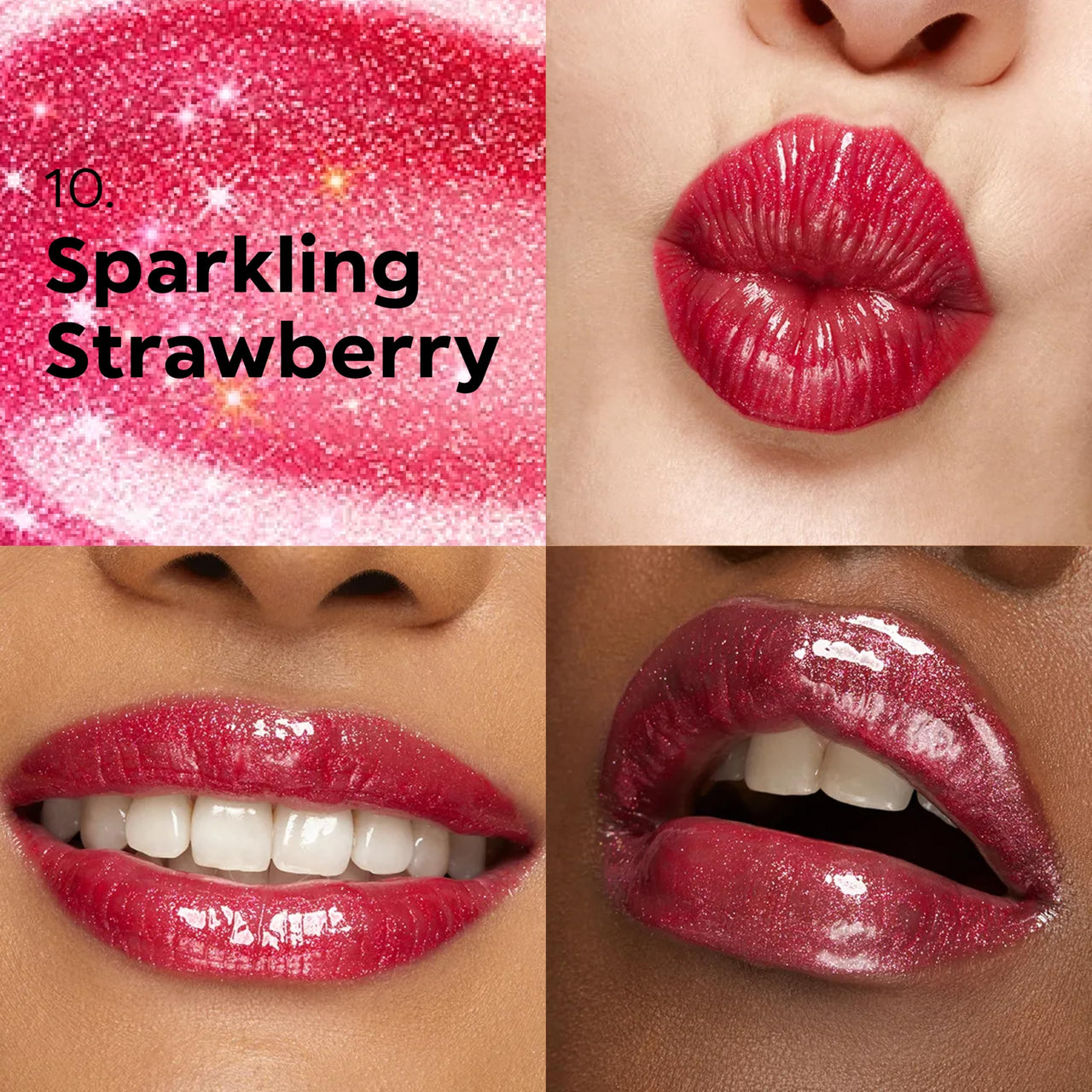 Kiko Milano 3D Hydra Lip Gloss – High Shine, Hydrating, Plumping, Non-Sticky, Moisturizing Lip Makeup – 10 Sparkling Strawberry – 6.5ml