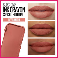Thumbnail for Maybelline Super Stay Ink Crayon Lipstick Makeup, Precision Tip Matte Lip Crayon with Built-in Sharpener, Longwear Up To 8Hrs, Reach High, Rosey Mauve, 1 Count
